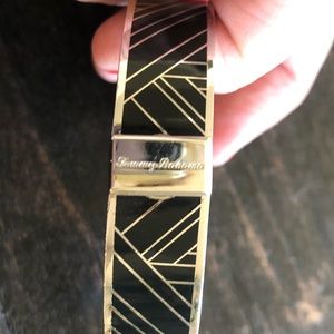 Tommy Bahama Silver and Black Enamel Bracelet